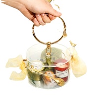 Fabricant personnalisé vente en gros boîte cadeau transparente en acrylique boîte de rangement ronde transparente avec couvercle