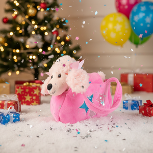 Borsa Peluche Cucciolo Rosa da 12 Pollici con Stampa Digitale Moderna, Carina e Affascinante, Regalo di Natale/Compleanno, MOQ 100 - Product Image 3