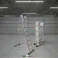 Échelle pliante multifonctionnelle moderne en aluminium EN131, directement de l'usine, avec tapis antidérapant, verrou de sécurité, capacité de charge de 150 kg, 6 pieds