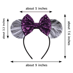 Novedad 2025: Accesorios para el Cabello de Fiesta de Halloween, Diadema con Orejas de Ratón, Lazo de Lentejuelas con Telaraña de Araña de Dibujos Animados para Niños - Product Image 5