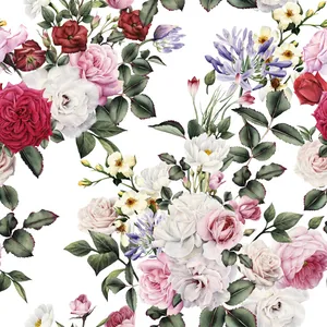 고품질 꽃 디자인 디지털 인쇄 100% 코튼 포플린 원단 드레스