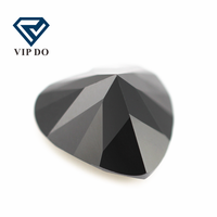 Qualité 5A 3x3mm-12x12mm, couleur noire, coupe de cœur, zircone cubique, pierres précieuses artificielles en vrac découpées à la machine, pierres CZ en forme de cœur
