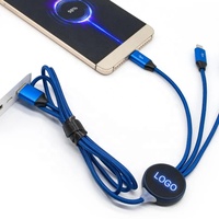 Câble de charge USB 3 en 1 avec connecteurs USB 2.0 mâle vers Type-C/Micro B, câble de charge rapide et de transfert de données pour imprimante et appareils électroniques