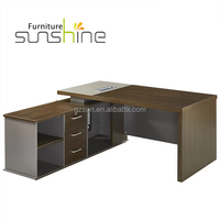 Manager Commercial Ensemble de meubles de bureau en L Peinture MDF CEO Table avec armoire et chaise pour usage domestique Certifié CE