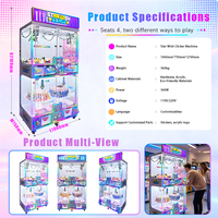 Machine à griffes mini pour jouets et poupées, à monnayeur, avec mini griffe métallique et lecteur de billets/enregistreur de cartes en option, prix usine Kising