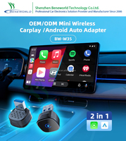 Adaptateur sans fil OEM pour voiture, convertit le CarPlay et l'Android Auto filaires en sans fil, dongle USB 2 en 1, approvisionnement en gros OEM