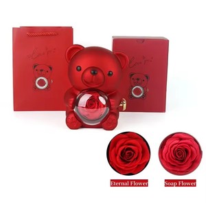 Boîte à roses éternelles en acrylique faite à la main, design carré en forme de cœur, cadeau pour la remise des diplômes, la Saint-Valentin, Noë<span class=keywords><strong>l</strong></span>, longue durée (3-5 ans) - Product Image 4