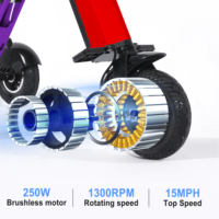 Trottinette électrique pliable TopMate ES33 en alliage d'aluminium léger à 3 roues, batterie 36V 7.8AH, fonction marche arrière, étanche, avec clé