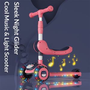 Trottinette à pédales pour enfants en gros, commerce extérieur, 3 roues, pliable, siège coulissant musical pour garçons et filles de 3 à 6 ans - Product Image 2