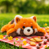 Peluche Panda Rouge Adorable en Peluche Douce, Cadeau d'Anniversaire Mignon pour Enfants et Adultes