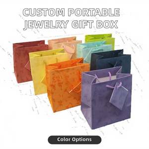 Custom <b>Small</b> Size Portable Hand-held Jewelry <b>Boxes</b> Ready-Made White <b>Cardboard</b> Bag Box Packaging Logo-Printable for Exhibitions - Product Image 3