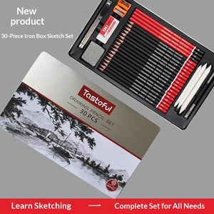 Tasteful 30pcs Sketching Pencil Set with Iron Box, Wholesale Art Supplies Kit for Students & Promotions