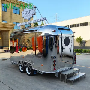 WECARE Custom Foodtrucks Mobile Coffee Shop Bar Kitchen Trailer Airstream Stainless Steel Pasta Fast Food Truck For Sale Europe