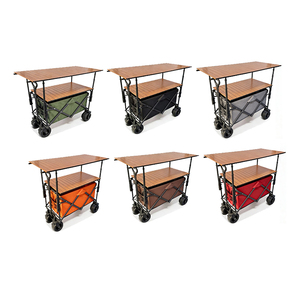 Chariot d'extérieur multifonctionnel avec plateau réglable, chariot de transport pour <span class=keywords><strong>jardin</strong></span> et pique-nique - Product Image 4