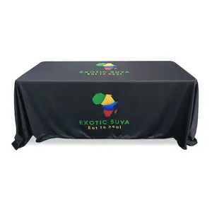 促销定制垂褶桌布4英尺6英尺8英尺个性化标志贸易展活动聚酯广告桌布桌罩