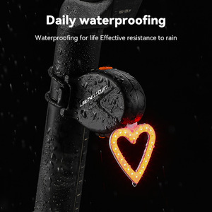 Yueli Heart Shaped Bike Tail Light LED Rechargeable Waterproof Night Riding Light - Product Image 5