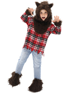 Costume de <span class=keywords><strong>Petit</strong></span> <span class=keywords><strong>Chaperon</strong></span> <span class=keywords><strong>Rouge</strong></span> et du Grand Loup Maléfique pour enfants - Ensemble de déguisement de personnages de contes pour filles et garçons - Tenue de fête d'Halloween - Product Image 2