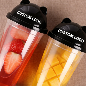 Gobelets jetables en PET à paroi simple de 14 oz, motif ours, diamètre 90 mm, recyclables pour fruits et café - Product Image 5