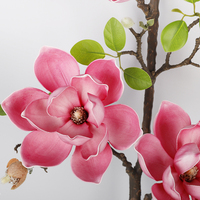 Grande branche de magnolia artificielle en EVA pour la décoration de la maison et du salon Magnolia artificiel 3D au toucher réel avec des tiges très réalistes