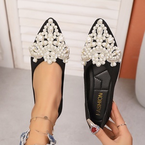Zapatos Planos de Ballet Decorados con Perlas de Lujo para Primavera/Verano 2026, Zapatos de Punta Redonda para Mujer, Zapatos de Boda, Zapatos Casuales de Una Sola Pieza - Product Image 3