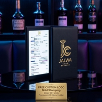 Couverture de menu LED lumineuse A4 rechargeable, livre de menu de restaurant 8,5x11 pouces, logo personnalisé