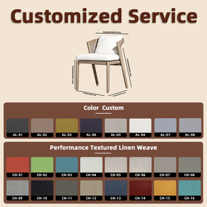 Kursi Makan Kayu Jati dan Rotan yang Tahan Lama dengan Bantalan Tahan Segala Cuaca dan Pengeringan Cepat untuk Teras Restoran dan Resor - Product Image 2