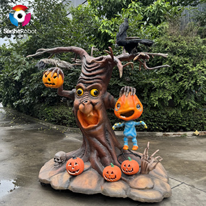 Mô phỏng hoạt hình cây Halloween trang trí Halloween cây bí ngô trang trí đèn lồng - Product Image 1