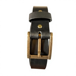 Accessoires pour hommes Ceintures en cuir véritable avec boucle en acier de forme carrée Style vintage Imperméable Durable Écologique - Product Image 1