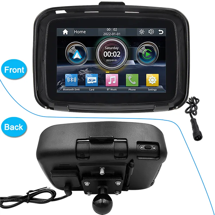 5 inch Waterproof motorcycle wireless carplay navigation android auto screen dashboard navigator for Motorbike