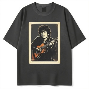 100% Cotton <b>Washed</b> Vintage Feel Men's T-Shirt Custom Spray Art Distressed for Breathable Short Sleeve - Product Image 1