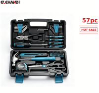 ELEHAND Vente en gros de 57 outils à main multifonctions, tournevis, clé à molette, pinces, marteau, kit d'outils de réparation pour la maison et la voiture