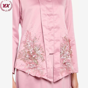 New Embroidery Pink Dress Wholesale Baju Kurung Malaysia Modern 2023 <strong>Model</strong> Baju Kebaya Muslim Modern Photo - Product Image 3