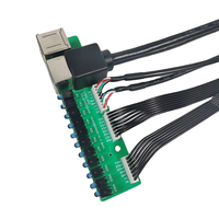 Câble de châssis de serveur avec panneau de montage LED bleu, lecteurs de disquettes, panneau frontal double USB 2.0, USB 3.0 pour imprimante