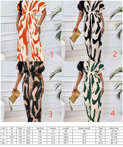 Tuta <span class=keywords><strong>Elegante</strong></span> Stampata alla Moda, Stile Lungo Casual per Donne, Vendita Calda - Product Image 6