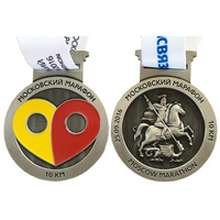 Médailles de sport personnalisées pas chères en forme de jeton 3D vintage en bronze et argent antique, prix d'usine, médailles de marathon