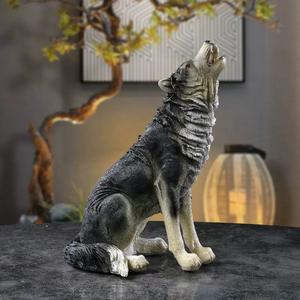 Lupo ululante nero personalizzato - Statuetta di fauna selvatica per l'arredamento della casa - Product Image 6