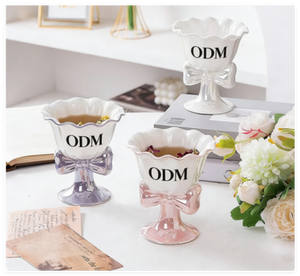 Fantasia Arco Design Bonito Sorvete Copo De Cerâmica Cálice Porcelana Sobremesa Tigela Menina Chá Da Tarde Café Leite Partido Nicho Presente - Product Image 2