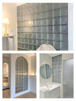 Mur de cloison en briques de verre carrées avec motif cristal de glace, briques translucides ultra-blanches non transparentes