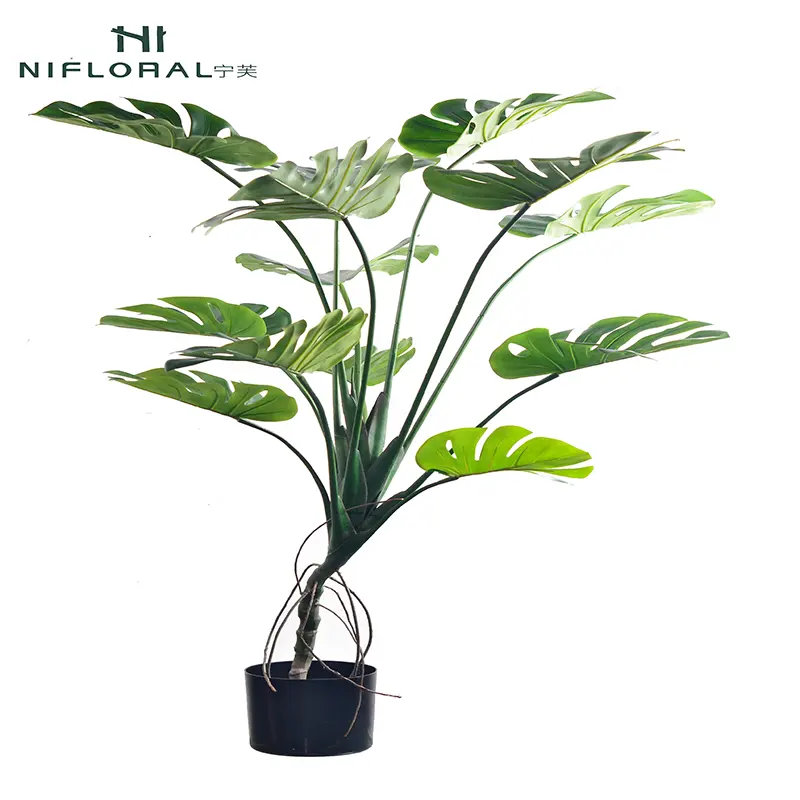 Nifloral สินค้าใหม่มาใหม่ประดิษฐ์ Monstera ต้นไม้หม้อต้นไม้เทียมสําหรับตกแต่งในร่ม