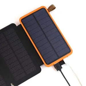 2023 Novos Produtos Carregador Solar ao ar livre 10000Mah 20000Mah Portable Foldable Solar Power Charging Bank