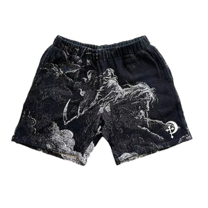 Pantaloncini in Tessuto Jacquard con Motivi Cartoon, Vita Elastica, Design Personalizzato, Materiale Riciclato, Stile Hip Hop - Product Image 2