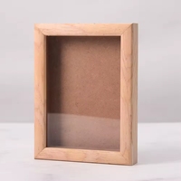Cadre photo en bois massif minimaliste nordique, cadre souvenir en bois creux profond, cadre d'art 3D pour affichage sur bureau