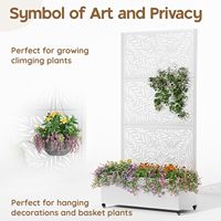 Jardinière en métal sur mesure avec treillis, gravure laser, écran d'intimité en aluminium durable résistant à la corrosion avec trou de drainage