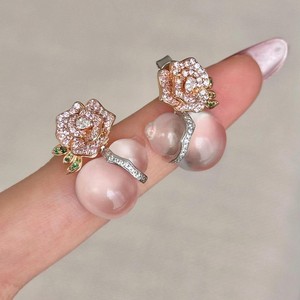 Pendientes Colgantes de Plata de Ley S925, Elegantes, Estilo Chino Nuevo, Espuma de Jade Rosa Hielo, Calabaza, Sensación de Alta Gama - Product Image 3