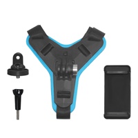 Support de mentonnière pour casque de moto pour caméras d'action GoPro et smartphones avec sangle réglable pour l'enregistrement vidéo en vue à la troisième personne