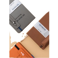 Cuaderno de Tapa Dura Cosido con Hilo de Cuero PU, con Banda Elástica y Bolsillo para Bolígrafo, Agenda Personalizada A5 con Logotipo, Hecho a Mano