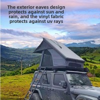 Carpa de Techo Triangular de Aluminio de Perfil Bajo, Carpa Rígida Impermeable Anticondensación con Colchón para Jeep, Viajes de Campamento al Aire Libre