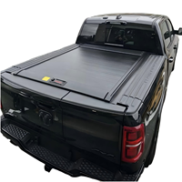Accessoires pour camion, couvre-caisse de camion rétractable électrique télescopique en alliage d'aluminium noir, pas de perçage requis, RAM1500 6,4 pieds
