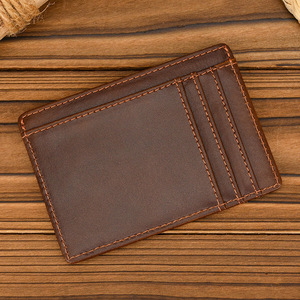 ที่ใส่บัตรหนังแท้บางพิเศษกระเป๋าสตางค์สำหรับผู้ชายเคสใส่บัตร RFID แบบหลายช่องช่องช่องใส่บัตรมีซิปปิดประดับเพชร - Product Image 3