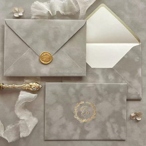 Custom Luxury Gold Foil Velvet <b>Envelope</b> for Wedding Invitations and Gifts Kraft Paper & Cardboard Custom Logo - Product Image 4